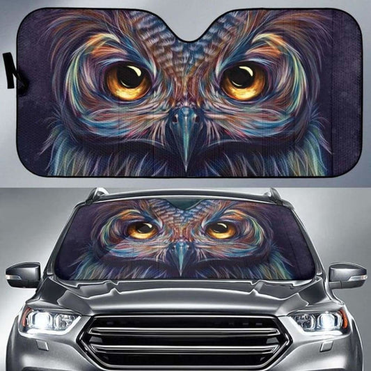 Art Owl Eyes Car Sun Shades