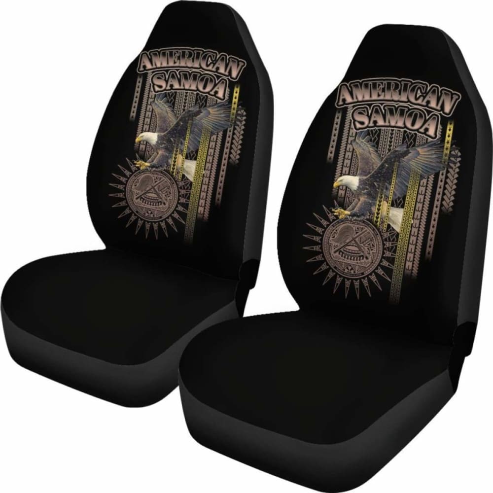 American Samoa Polynesian Car Seat Covers - Eagle Coat Of Arms -