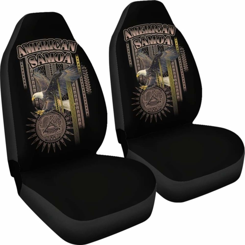 American Samoa Polynesian Car Seat Covers - Eagle Coat Of Arms -
