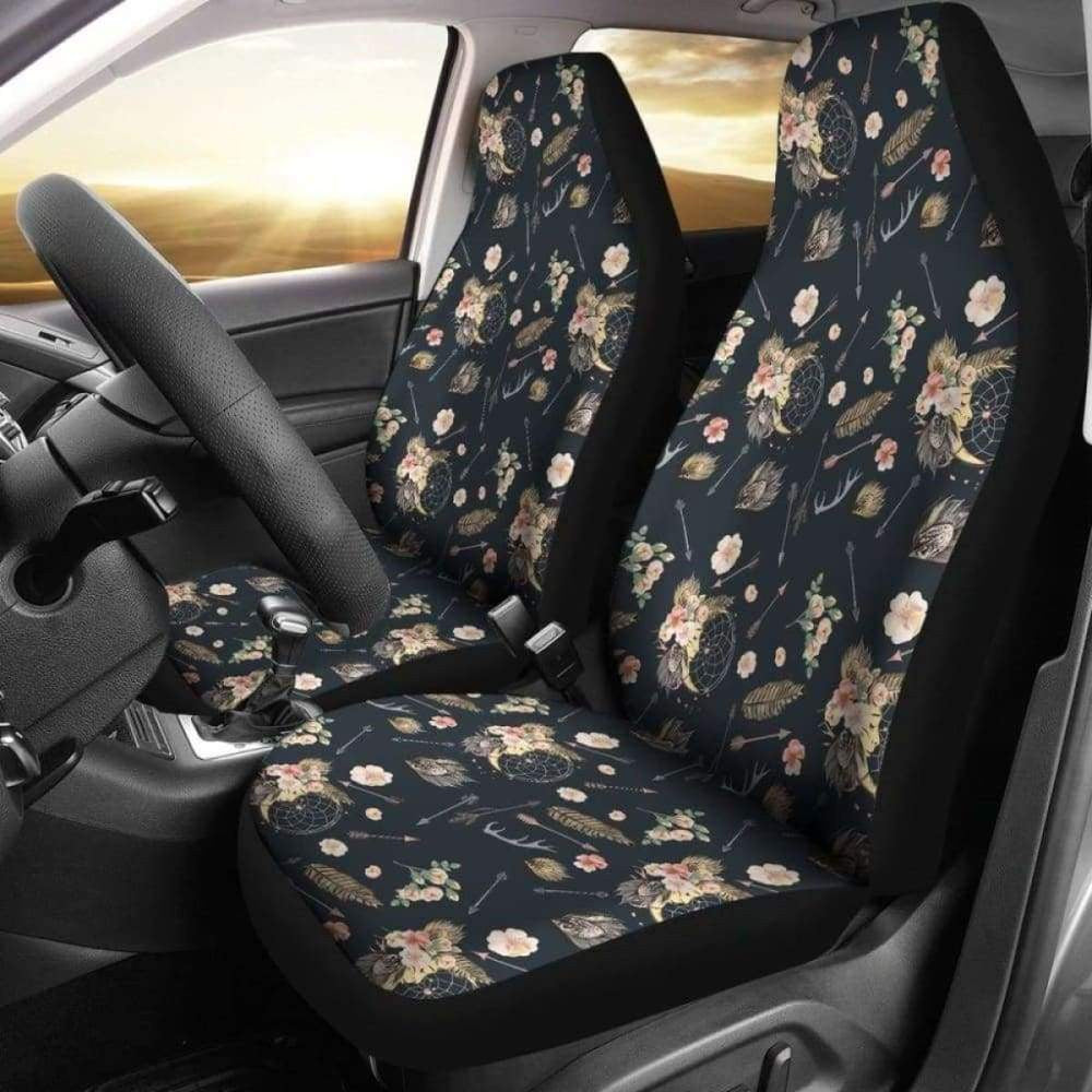 Black With Boho Dreamcatcher Pattern Car Seat Covers