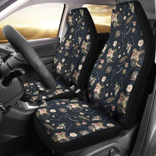 Black With Boho Dreamcatcher Pattern Car Seat Covers
