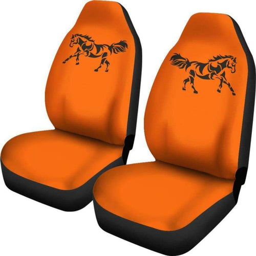Black Horse Orange Silhouette Seat Covers