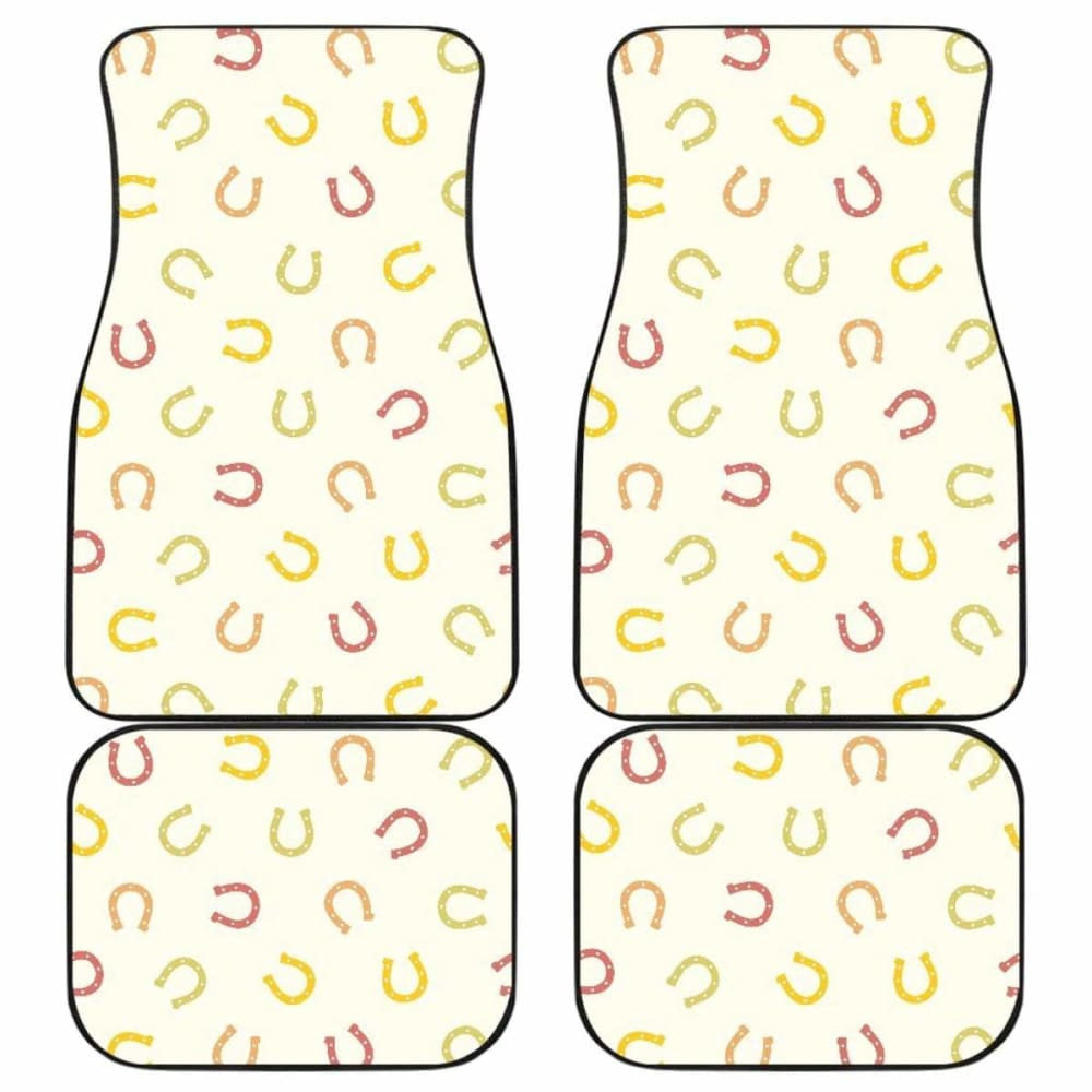 Horseshoes Pattern Print Design Front And Back Car Mats