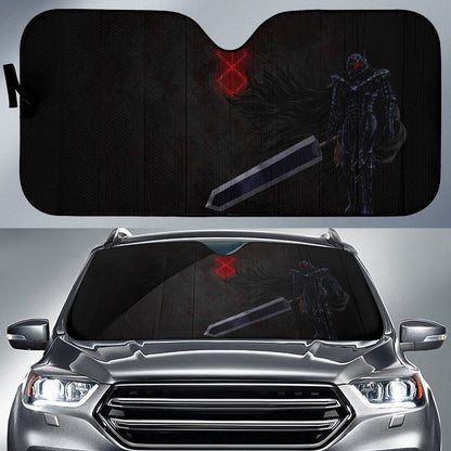 Berserk Anime Car Sunshade - Guts Armor Armadura Holding Sword Sacrifice Symbol Sun Shade
