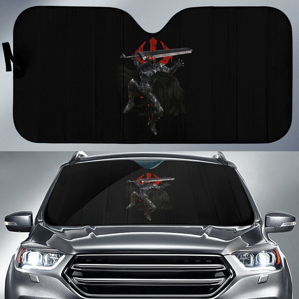 Berserk Anime Car Sunshade - Guts Full Armor Armadura Sword Fighting Sun Shade