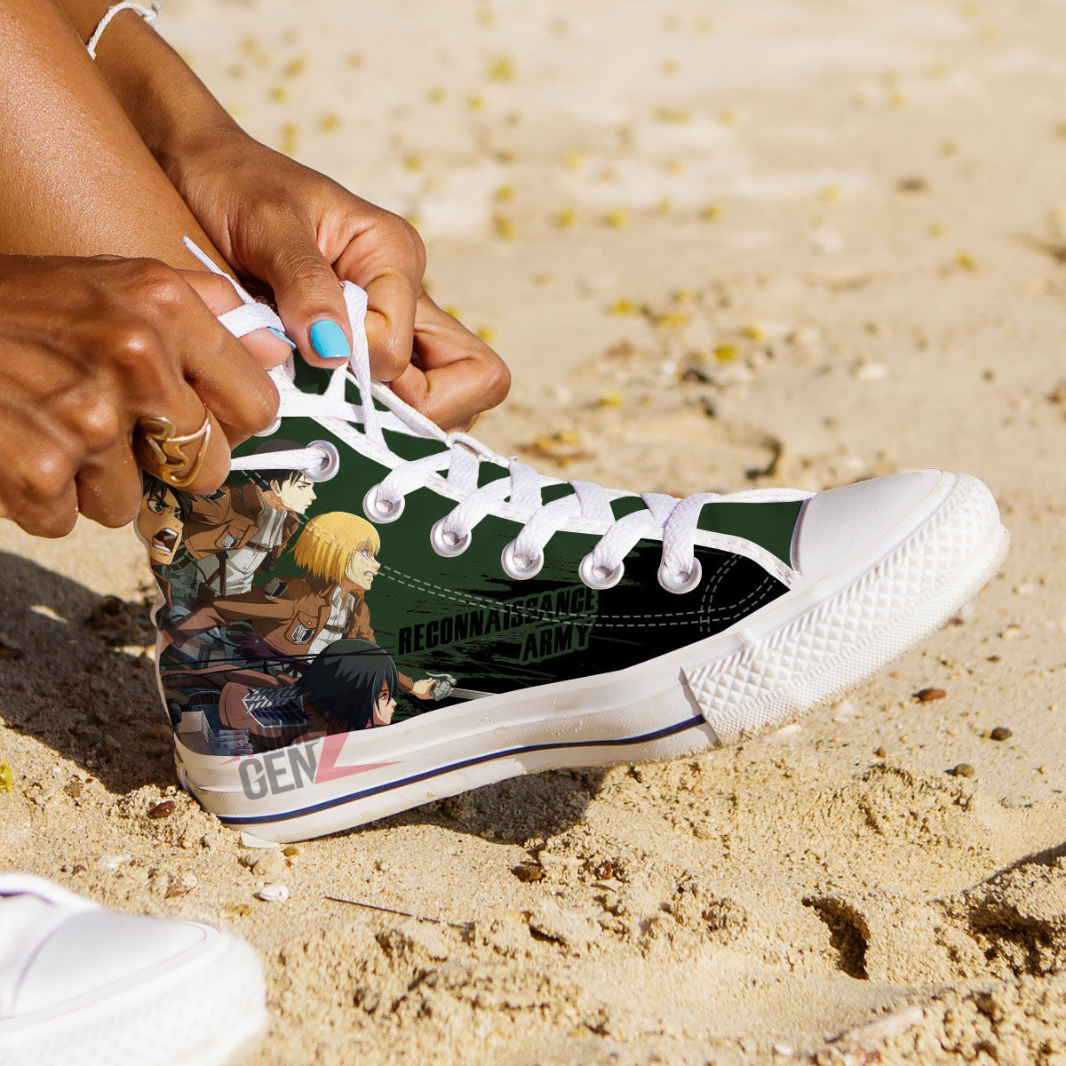 Attack On Titan Reconnaissance Army High Top Shoes Custom Anime Sneakers