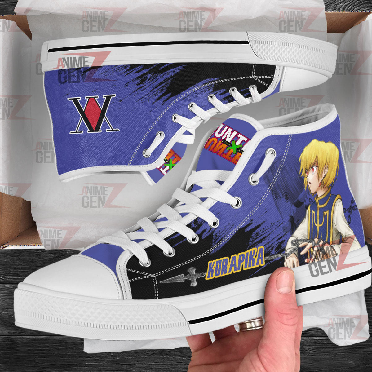 Hunter x Kurapika Kurta High Top Shoes Custom Anime Shoes