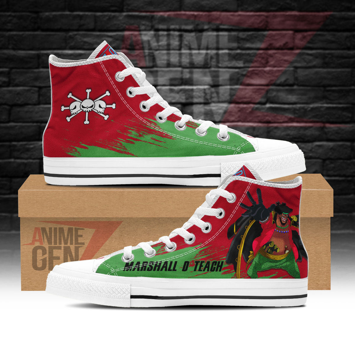 One Piece Marshall D Teach High Top Shoes Custom Anime Sneakers