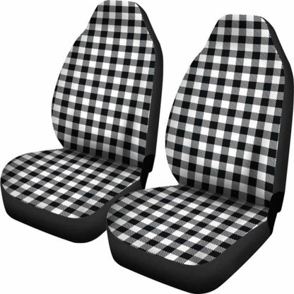 Black White Buffalo Plaid Car Seat Covers