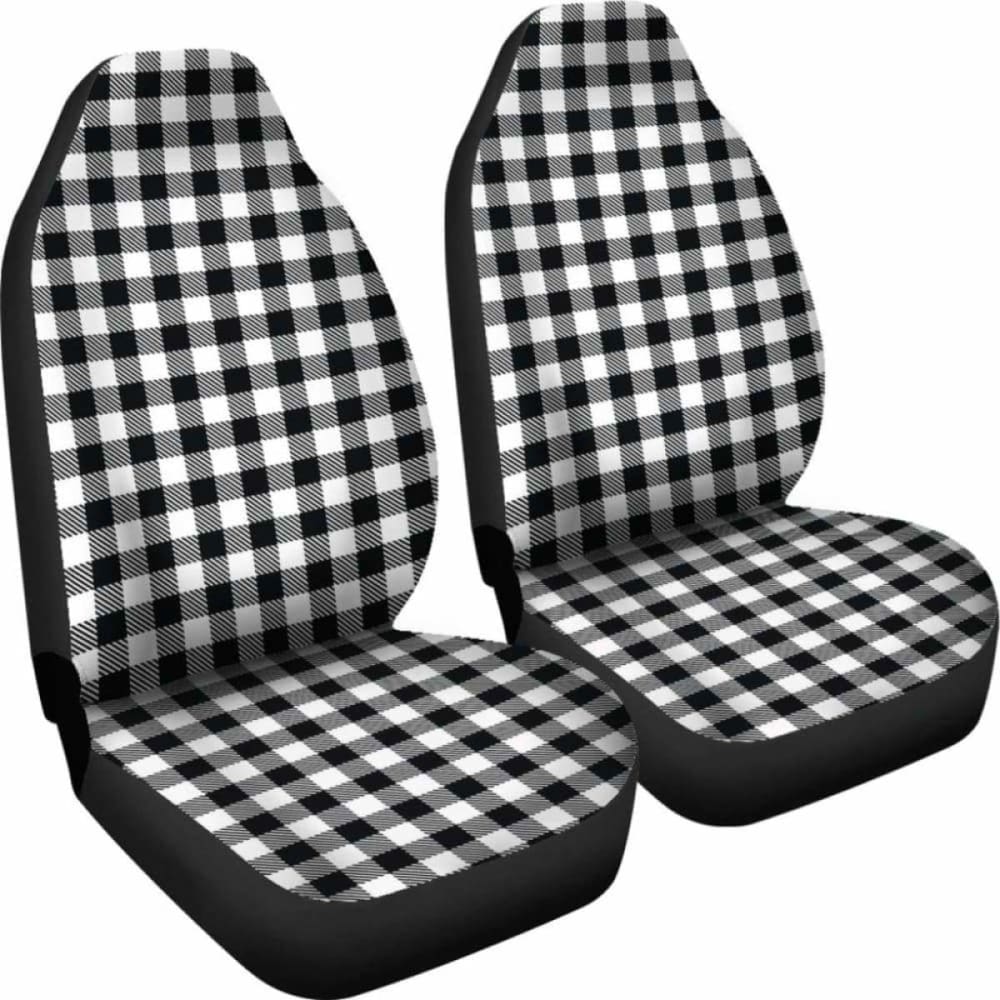 Black White Buffalo Plaid Car Seat Covers
