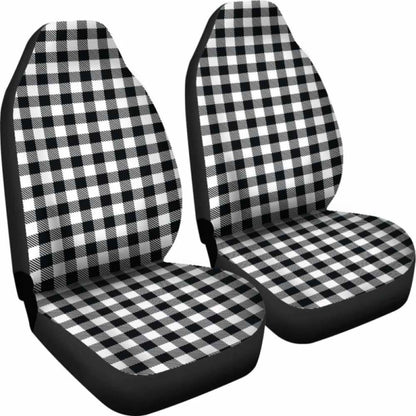 Black White Buffalo Plaid Car Seat Covers