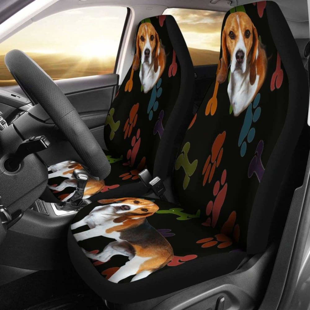 Beagle Black Car Seat Cover