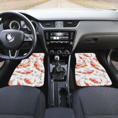 Watercolor Koi Fish Carp Fish Pattern Front And Back Car Mats