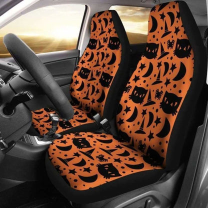 Black Cat Halloween Car Seat Covers