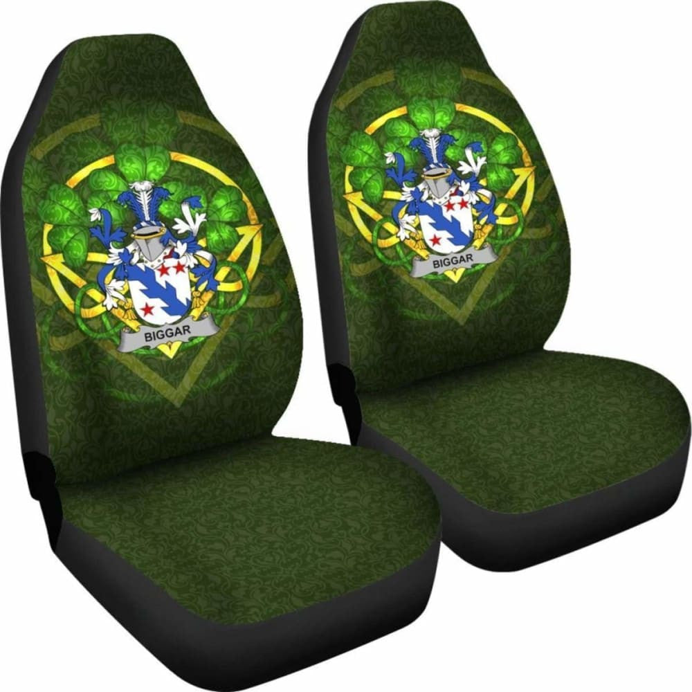 Biggar \bIreland Car Seat Cover Celtic Shamrock ( Set Of Two)