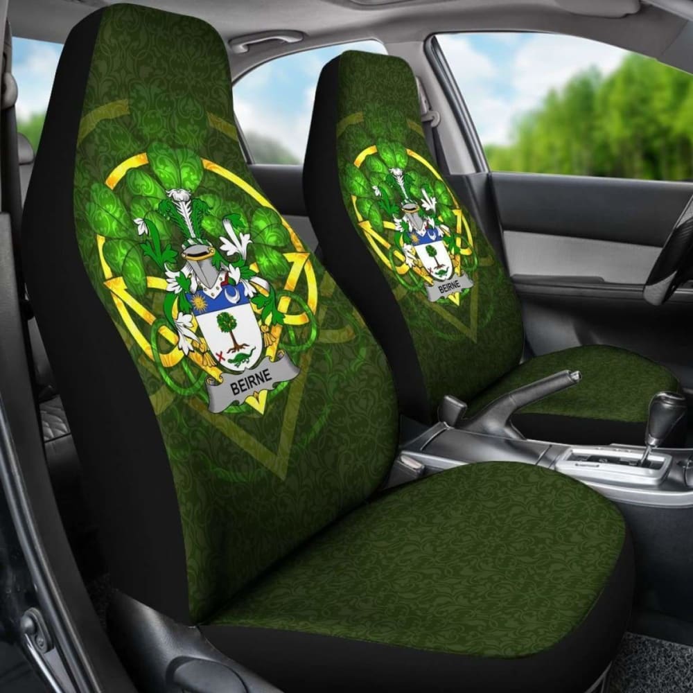 Beirne Or O'Beirne \bIreland Car Seat Cover Celtic Shamrock ( Set Of Two)