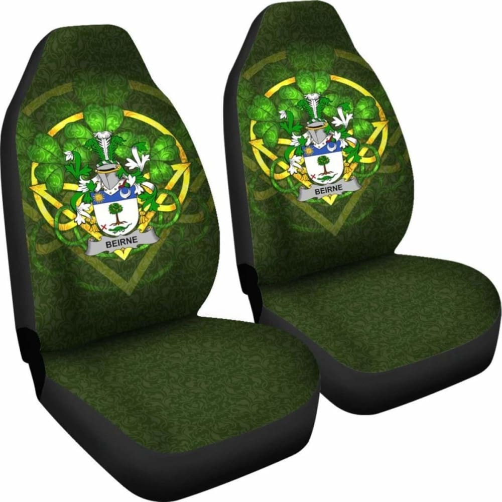 Beirne Or O'Beirne \bIreland Car Seat Cover Celtic Shamrock ( Set Of Two)