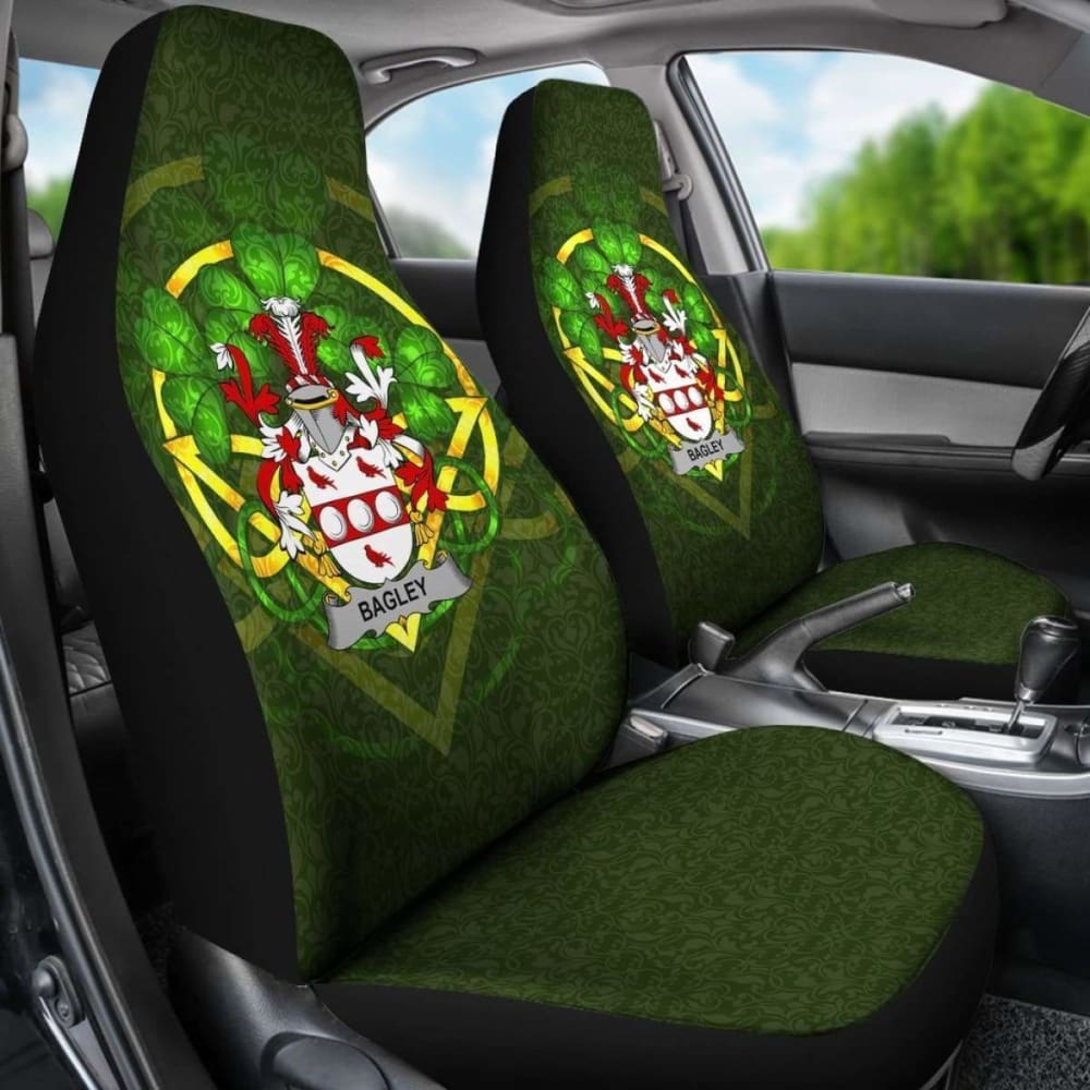 Bagley Or Begley \bIreland Car Seat Cover Celtic Shamrock ( Set Of Two)