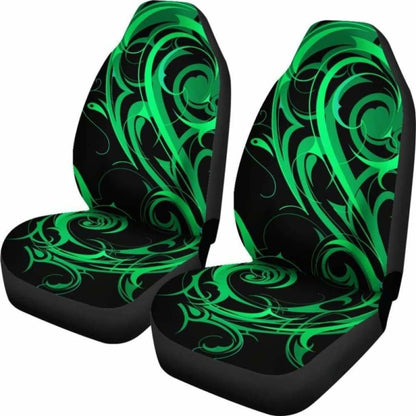 Black & Neon Green Tribal Swirls Car Seat Covers