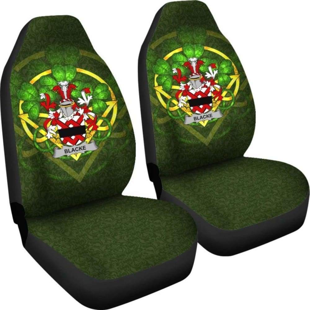 Blacke \bIreland Car Seat Cover Celtic Shamrock ( Set Of Two)