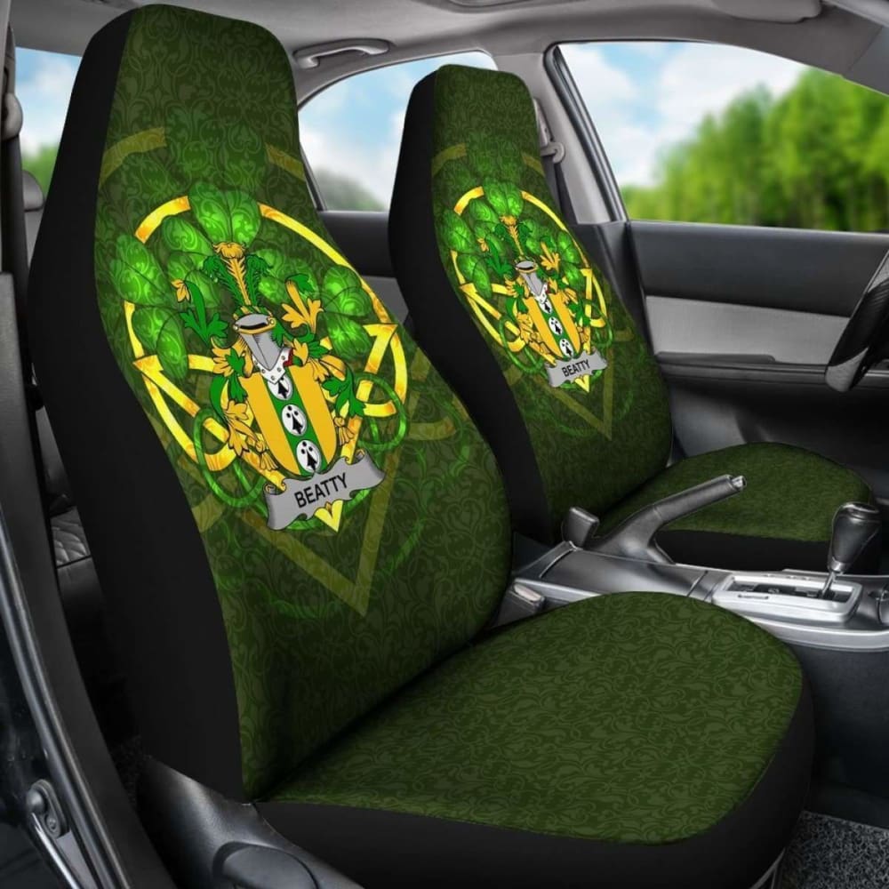 Beatty Or Betagh \bIreland Car Seat Cover Celtic Shamrock ( Set Of Two)