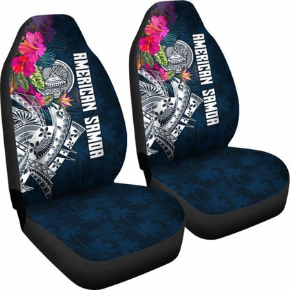 American Samoa Car Seat Covers - Polynesian Hibiscus With Summer Vibes -
