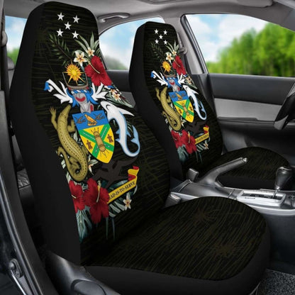 Solomon Islands Car Seat Covers - Solomon Islands Coat Of Arms Hibiscus -