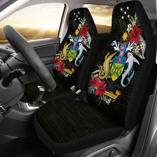 Solomon Islands Car Seat Covers - Solomon Islands Coat Of Arms Hibiscus -