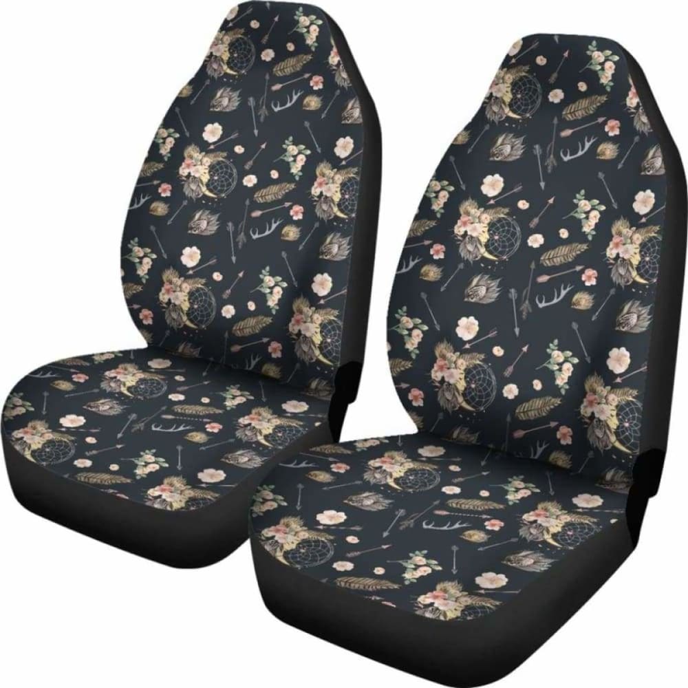 Black With Boho Pattern Car Seat Covers