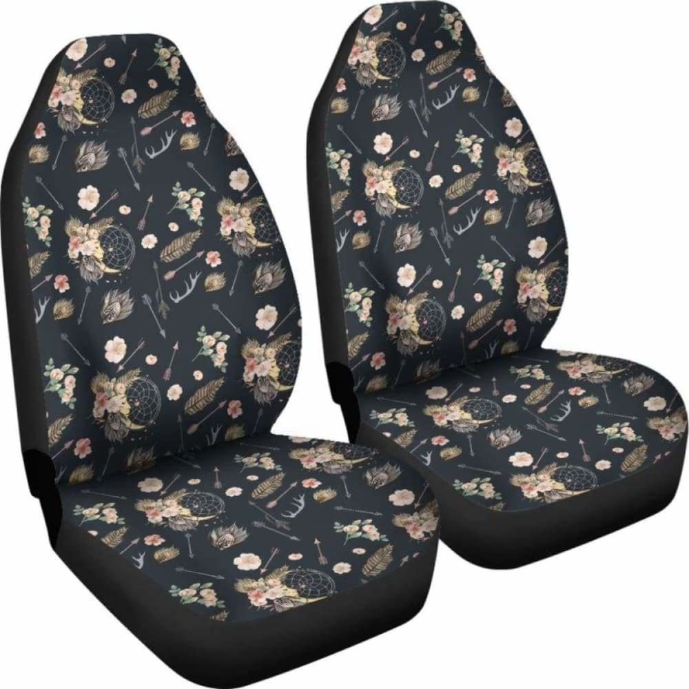 Black With Boho Pattern Car Seat Covers