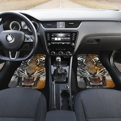 Angry Tiger Roaring Car Floor Mats