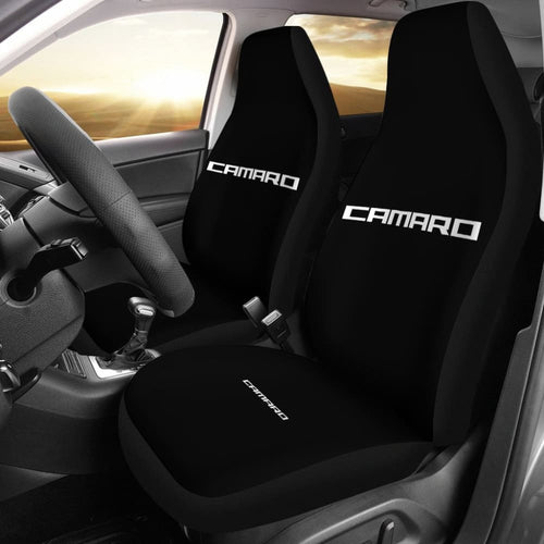 Black Camaro White Letter Car Seat Cover