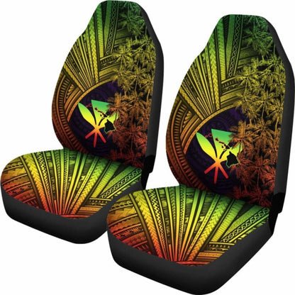 Kanaka Maoli Car Seat Covers Reggae Polynesian With Coconut Tree
