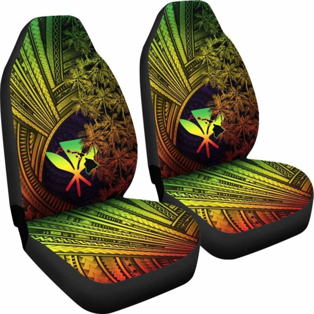 Kanaka Maoli Car Seat Covers Reggae Polynesian With Coconut Tree