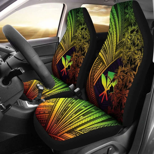 Kanaka Maoli Car Seat Covers Reggae Polynesian With Coconut Tree