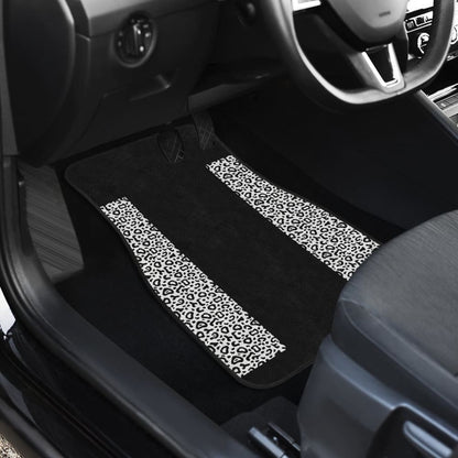 Black And White Leopard Skin Print Car Floor Mats