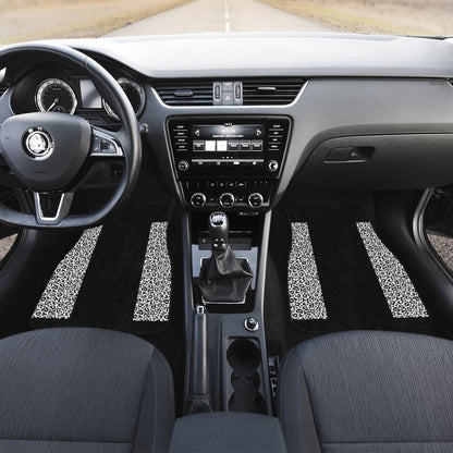 Black And White Leopard Skin Print Car Floor Mats
