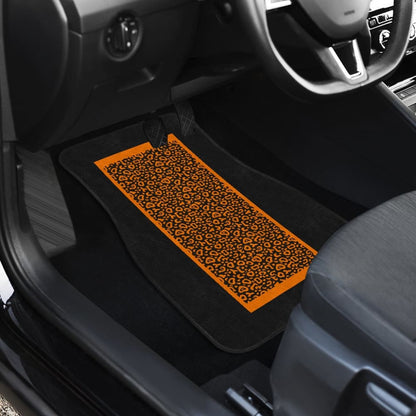 Black And Brown Leopard Skin Print Car Floor Mats