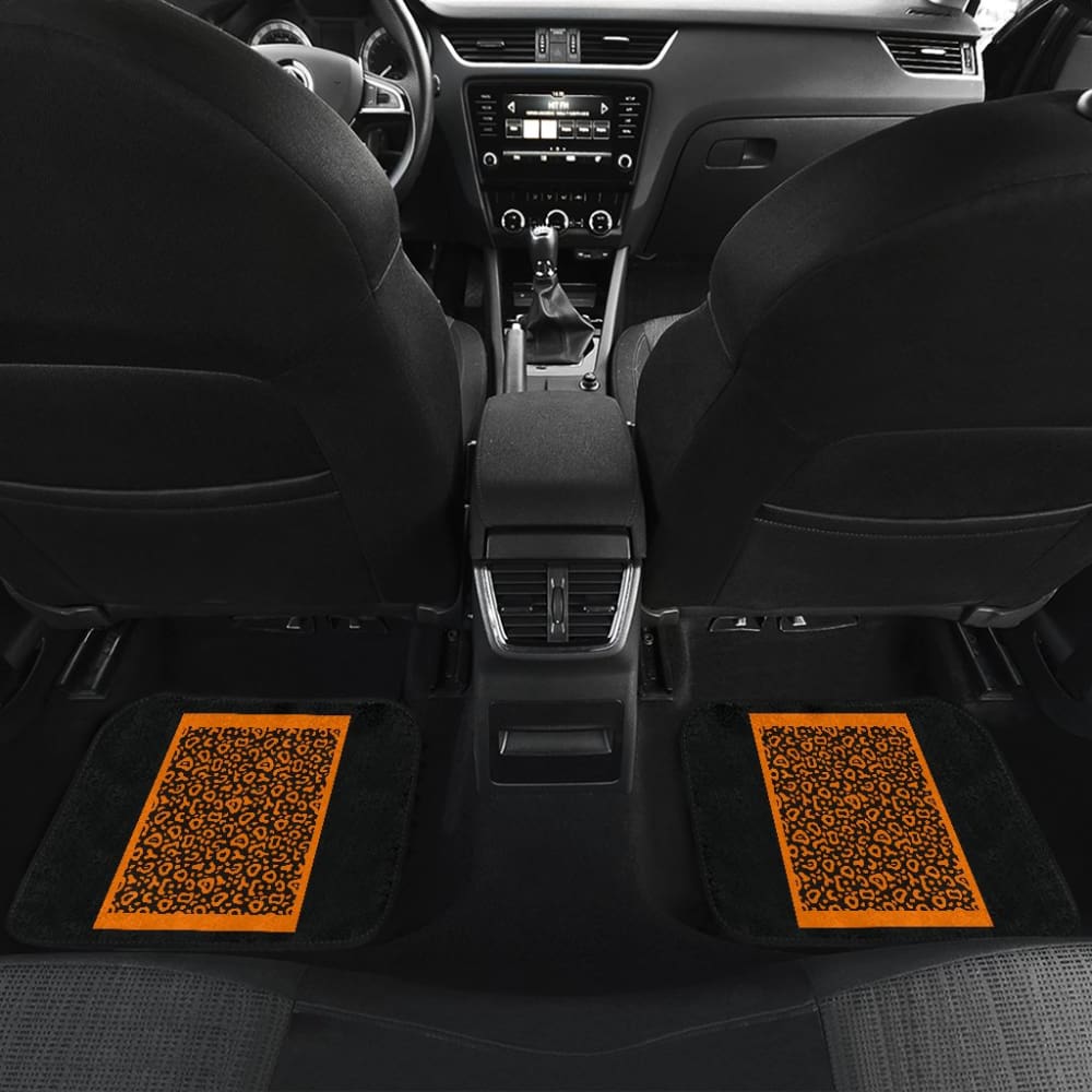Black And Brown Leopard Skin Print Car Floor Mats