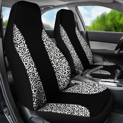 Black And White Leopard Skin Print Car Seat Covers