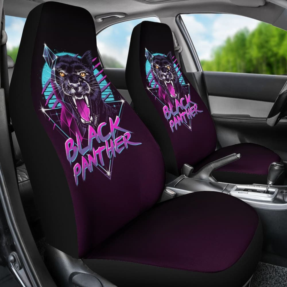 Black Panther Purple Awesome Poly Car Seat Covers