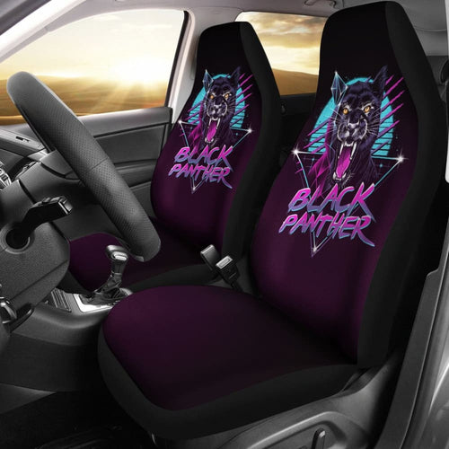 Black Panther Purple Awesome Poly Car Seat Covers