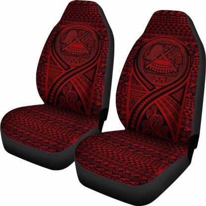 American Samoa Car Seat Cover - American Samoa Seal Polynesian Tattoo Red -