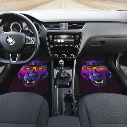 Badass Panther With Glasses Car Floor Mats