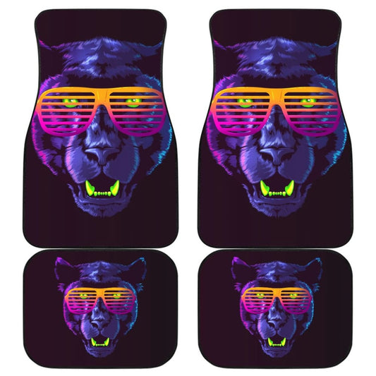 Badass Panther With Glasses Car Floor Mats
