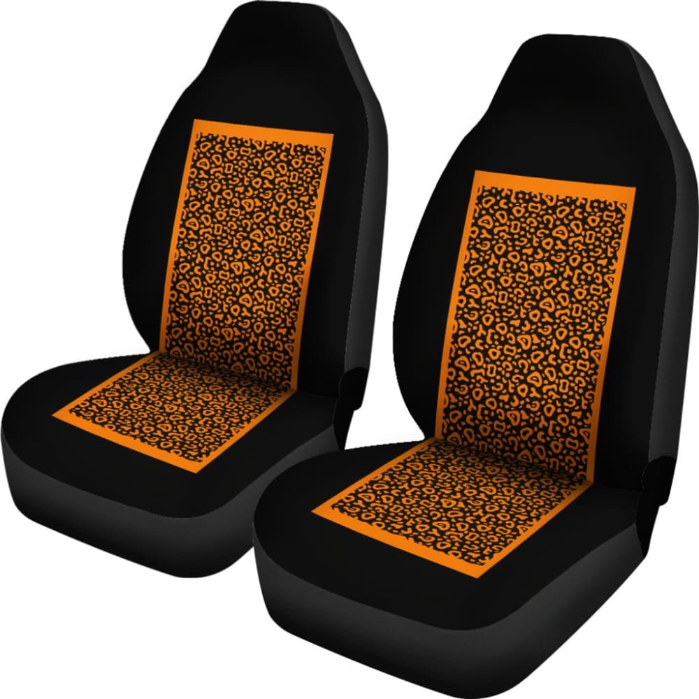 Black And Brown Leopard Skin Print Car Seat Covers
