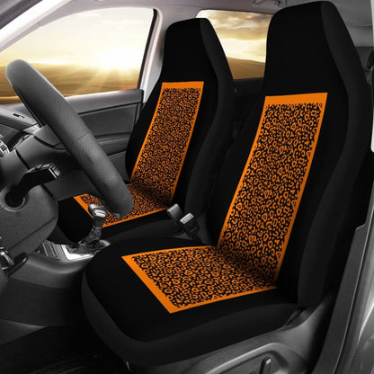 Black And Brown Leopard Skin Print Car Seat Covers