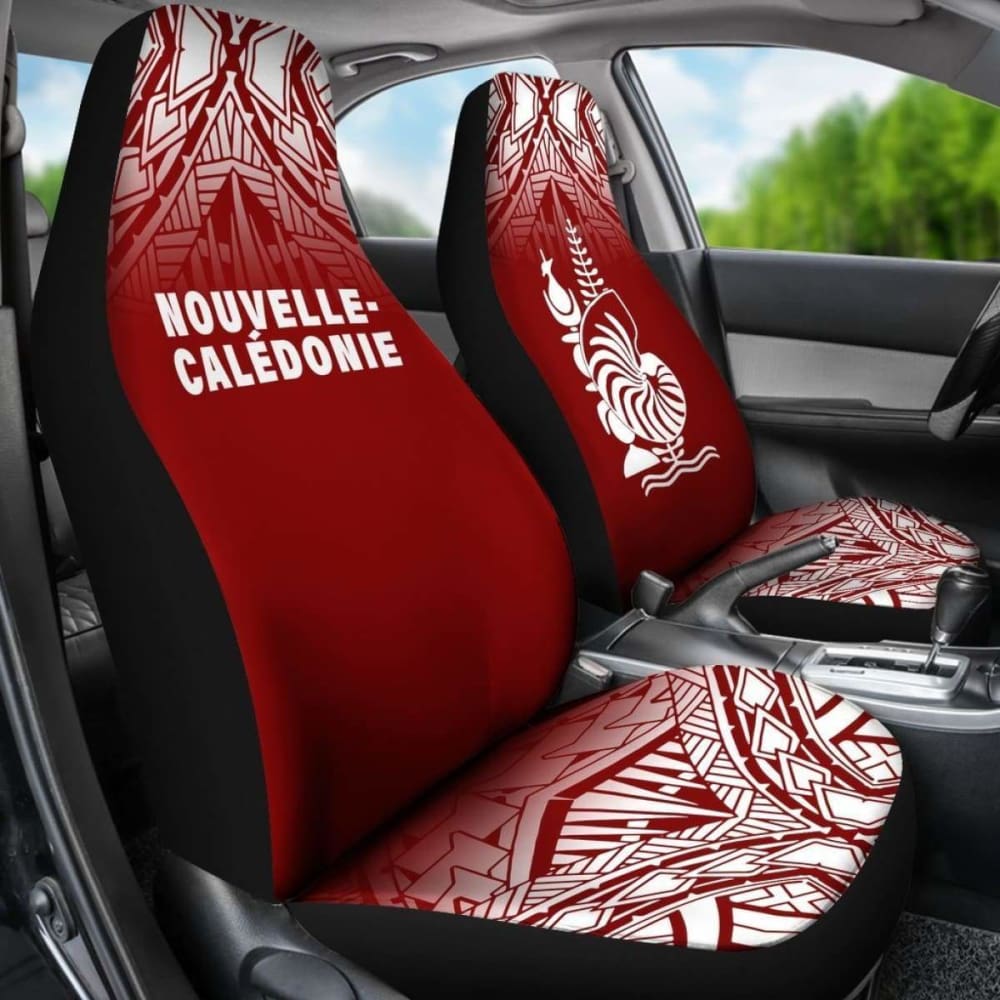 New Caledonia Polynesian Car Seat Covers - Red Fog -