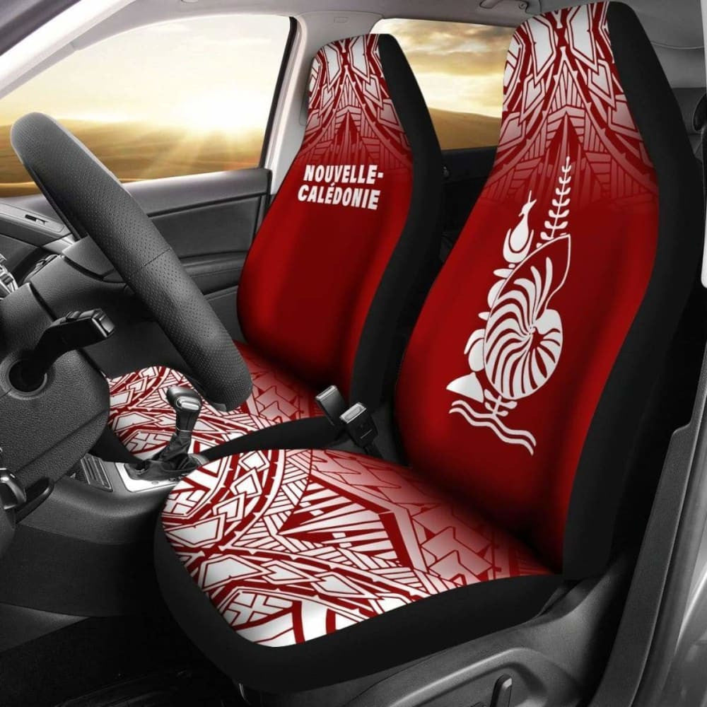 New Caledonia Polynesian Car Seat Covers - Red Fog -