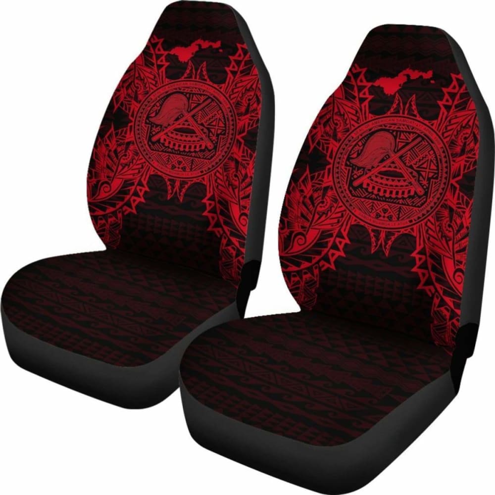 American Samoa Car Seat Covers - American Samoa Seal Map Red -